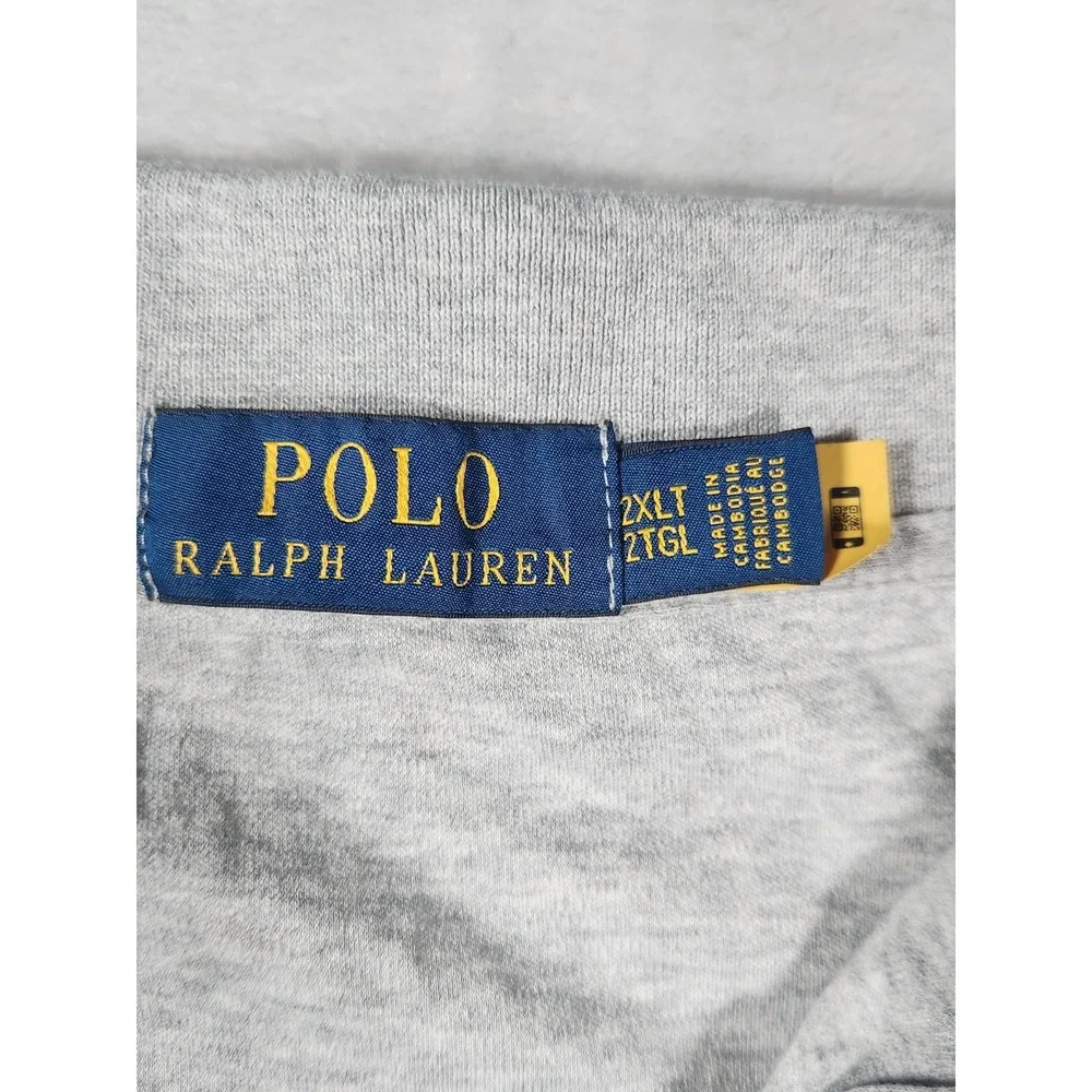 Polo Ralph Lauren Mens 2XL Soft Cotton Knit Short Sleeve Collar Shirt Flesh Pony